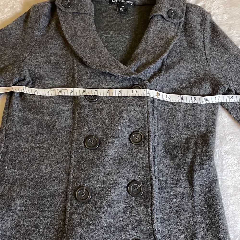 Babette Ballinger Gray 100% Wool Coat size Medium - Picture 13 of 17
